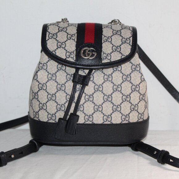 NWT Gucci GG Ophidia Mini Backpack Shoulder Bag Top Handle Blue 795221 main image 6